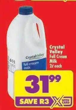 Shoprite Crystal Valley Full Cream Milk offer