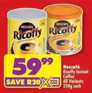 Shoprite NESCAFÉ Ricoffy Instant Coffee offer