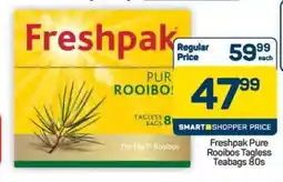 Pick n Pay Hypermarket Freshpak Pure Rooibos Tagless Teabags 80s offer