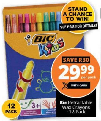 Checkers Bic Retractable Wax Crayons 12-Pack offer