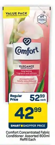 Pick n Pay Hypermarket Comfort Concentrated Fabric Conditioner Assorted 800ml Refill Each offer