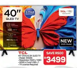 Pick n Pay Hypermarket TCL 40 2K QLED TV offer