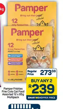 Pick n Pay Hypermarket Pamper Friskies Fine Cuts Cat Food Assorted 12 x 85g Multipack offer