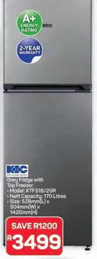 Pick n Pay Hypermarket Grey Fridge with Top Freezer offer