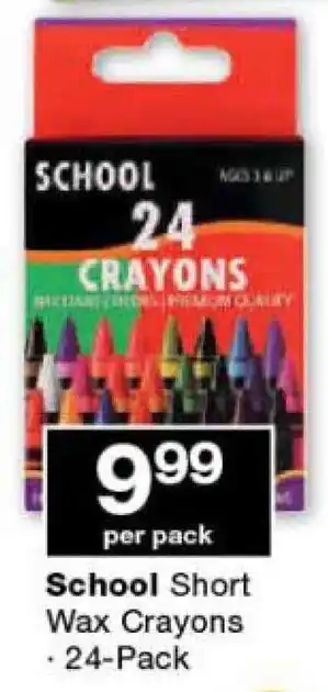 Checkers School Short Wax Crayons 24-Pack offer