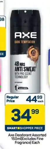 Pick n Pay Hypermarket Axe Deodorant Assorted 150ml offer