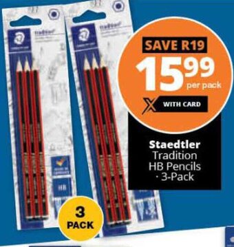 Checkers Staedtler Tradition HB Pencils 3-Pack offer