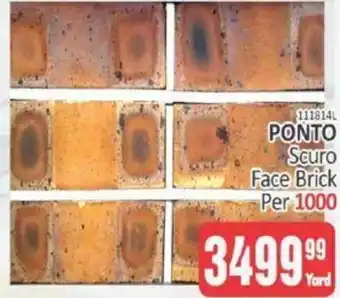 Ponto Scuro Face Brick Per 1000 (yard)