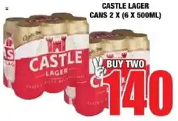 Boxer Liquors Castle lager cans offer