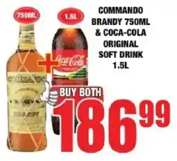 Boxer Liquors Commando brandy & Coca-cola original soft drink offer