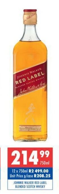 Ultra Liquors Johnnie Walker Red Label Blended Scotch Whisky 750ml offer