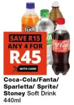 Checkers Coca-Cola/ Fanta/ Sparletta/ Sprite/ Stoney Soft Drink offer