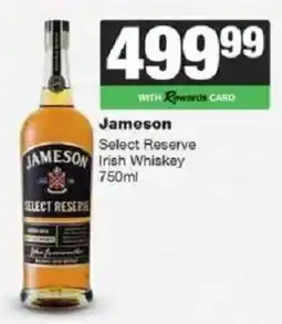 Spar Tops Jameson Select Reserve Irish Whiskey offer