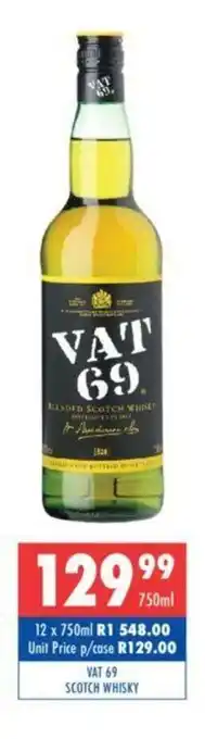 Ultra Liquors Vat 69 Scotch Whisky 750ml offer
