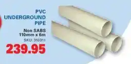 Cashbuild Pvc underground pipe offer