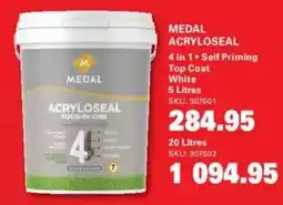 Cashbuild Medal acryloseal 4 in 1 self priming top coat white offer
