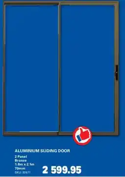 Cashbuild Aluminium sliding door 2 panel bronze offer