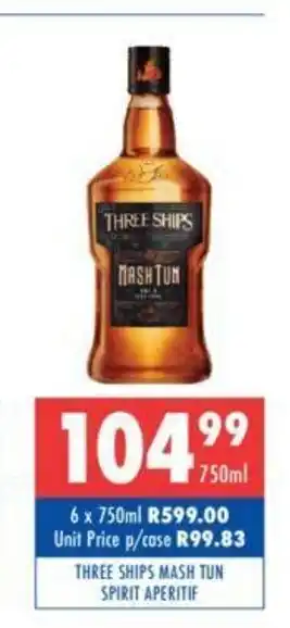 Ultra Liquors Three Ships Mash Tun Spirit Aperitif 750ml offer