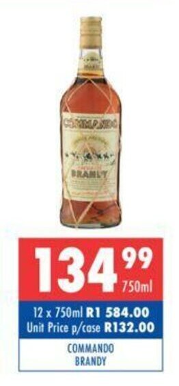 Ultra Liquors Commando Brandy 750ml offer