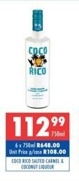 Coco Rico Salted Carmel & Coconut Liqueur 750ml