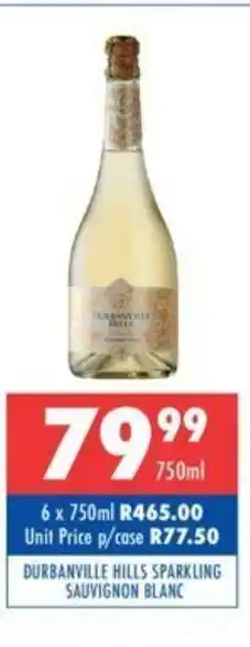 Ultra Liquors Durbanville Hills Sparkling Sauvignon Blanc 750ml offer