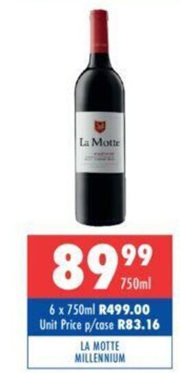 Ultra Liquors La Motte Millennium 750ml offer
