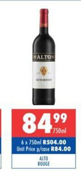 Ultra Liquors Alto Rouge 750ml offer
