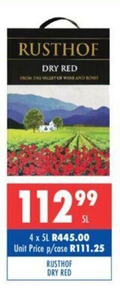 Ultra Liquors Rusthof Dry Red 5L offer