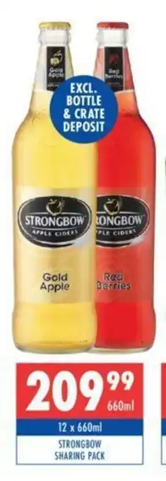 Ultra Liquors Strongbow Sharing Pack 12 x 660ml offer