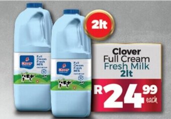 Take 'n Pay Clover Full Cream Fresh Milk 2Lt offer