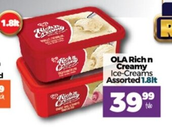 Take 'n Pay OLA Rich n Creamy Ice-Creams Assorted 1.8lt offer
