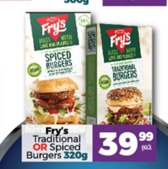 Take 'n Pay Fry's Traditional or Spiced Burgers 320g offer
