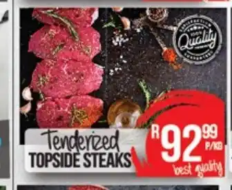 Take 'n Pay Tenderized Topside Steaks per kg offer
