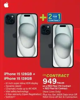 Incredible Connection iPhone 15 128GB + iPhone 15 128GB offer