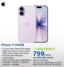 Incredible Connection iPhone 17 256GB offer
