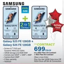 Incredible Connection Samsung Galaxy S25 FE 128GB + Galaxy S25 FE 128GB offer
