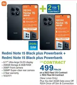 Incredible Connection Redmi Note 15 Black plus Powerbank + Redmi Note 15 Black plus Powerbank offer