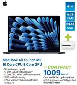 Incredible Connection Apple MacBook Air 13-inch M5.10 Core CPU 8 Core GPU offer