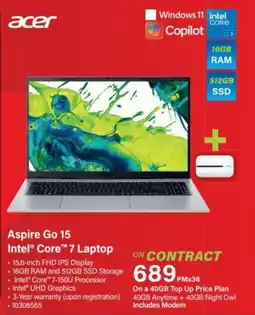 Incredible Connection Acer Aspire Go 15 Intel Core 7 Laptop offer