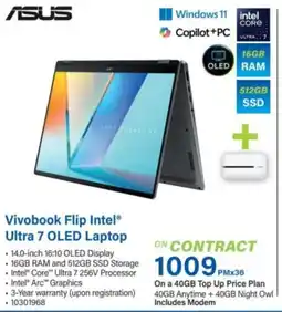 Incredible Connection Asus Vivobook Flip Intel Ultra 7 OLED Laptop offer