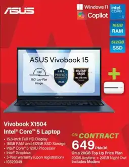 Incredible Connection Asus Vivobook X1504 Intel Core 5 Laptop offer