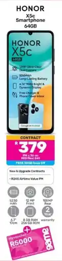 Game Honor X5c Smartphone 64GB offer