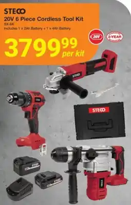 Mica Steco 20V 6 Piece Cordless Tool Kit offer