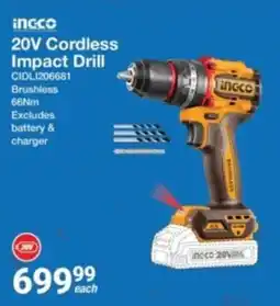 Mica Ingco 20V Cordless Impact Drill offer