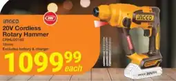 Mica Ingco 20V Cordless Rotary Hammer offer