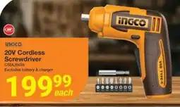 Mica Ingco 20V Cordless Screwdriver offer