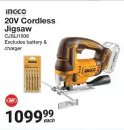 Mica Ingco 20V Cordless Jigsaw offer