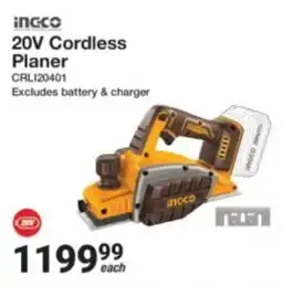 Mica Ingco 20V Cordless Planer offer