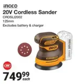 Mica Ingco 20V Cordless Sander offer