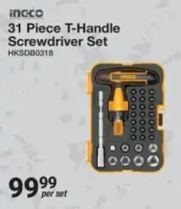 Mica Ingco 31 Piece T-Handle Screwdriver Set offer